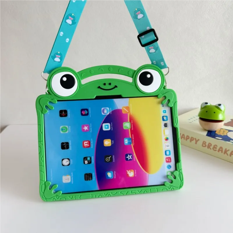 3D Cartoon Frog Soft Silicone Tablet Case with Bracket