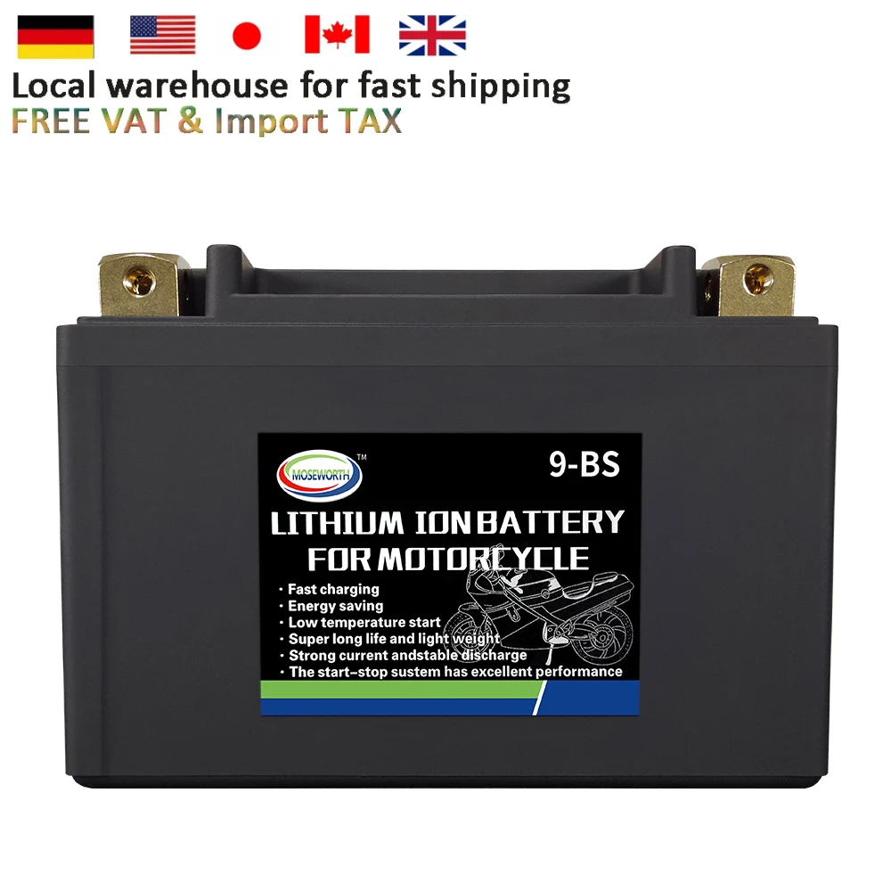 

9-BS Motorcycle LiFePO4 Starter Battery 12V 72Wh CCA 350A LFP Motorbike Lithium iron Battery Rechargeable For Scooter ATV UTV