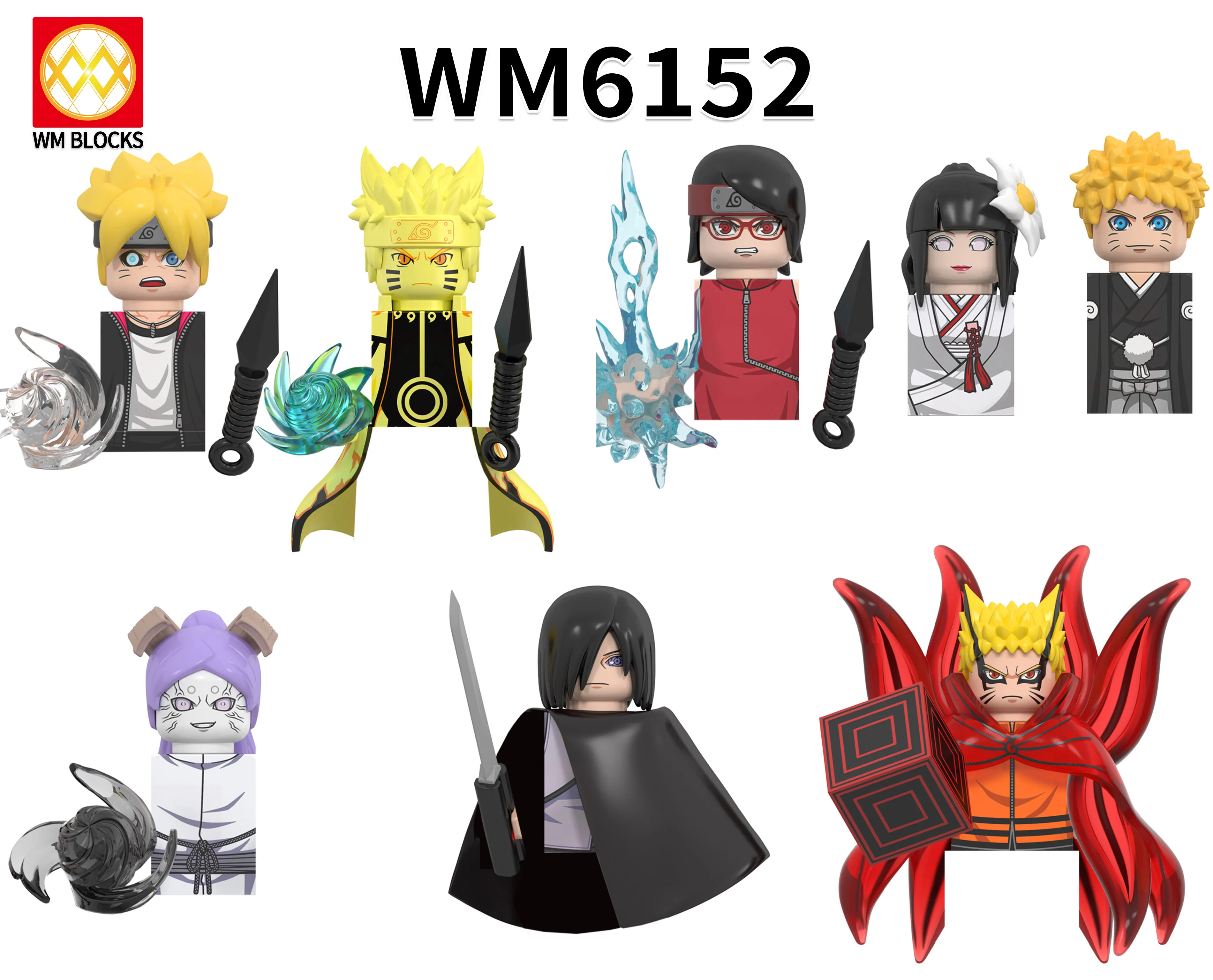 

WM6152 NARUTO BORUTO Assembling Block Toys As Children's Puzzle Gifts