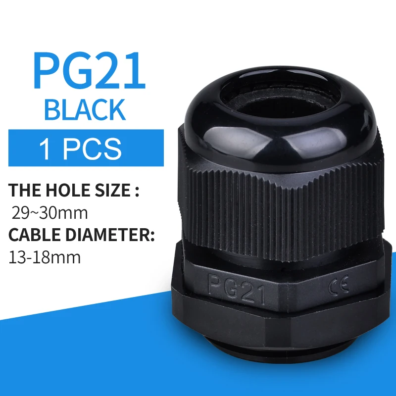 Lumonic 10x Pressacavo Metrici M32 PG29 IP67 - Passacavo Per Cavi 16-21 Mm In Poliammide Nero - Tenuta Stagna Per Cavidotti E Guaine - 5