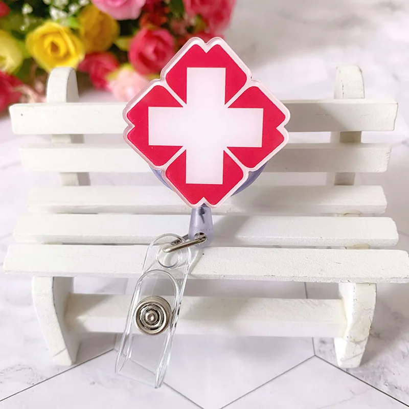 

Retractable Badge Reel for Nurse Doctor ID Tag Working Permit Clip Easy Pull Employee's Pass Work Card Holder Clips Reels