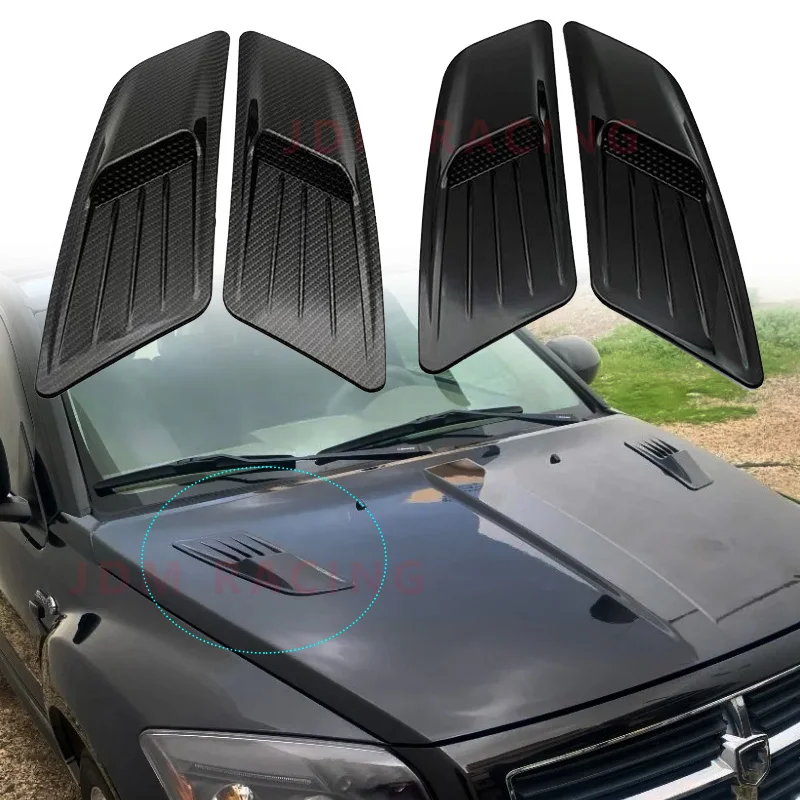 Hood Scoop Stickers Universal Carbon Fiber Car Decorative Cell Air Flow Intake Hood Scoop Bonnet Vent Cover Stickers Decoration Styling Hood Scoop Car Body Trim Accessories