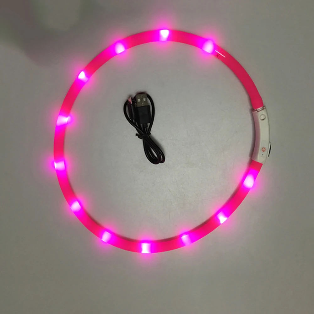 

LED Glossy Dog Collar USB Charging Dog Collar For Dogs Night Luminous Dog Collars Rechargeable Safety Collar Flashing For Night