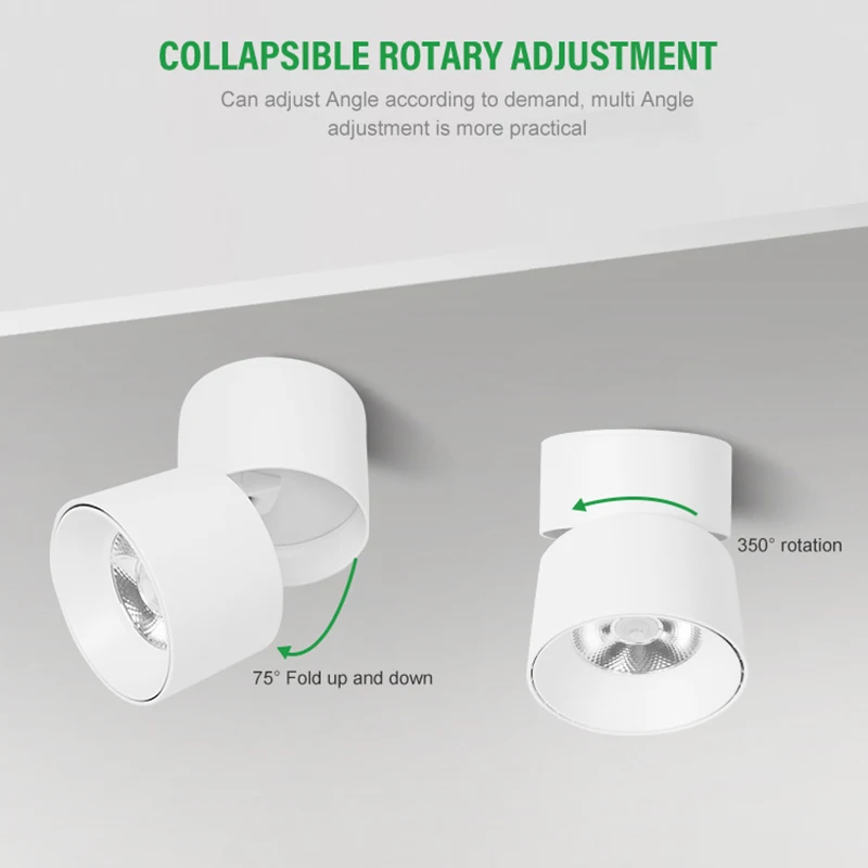 Tuya Smart RGB 2700K-6500K LED Foldable Downlight Ceiling Spotlight ,Dimmable Color Changing,Work with Alexa/Google
