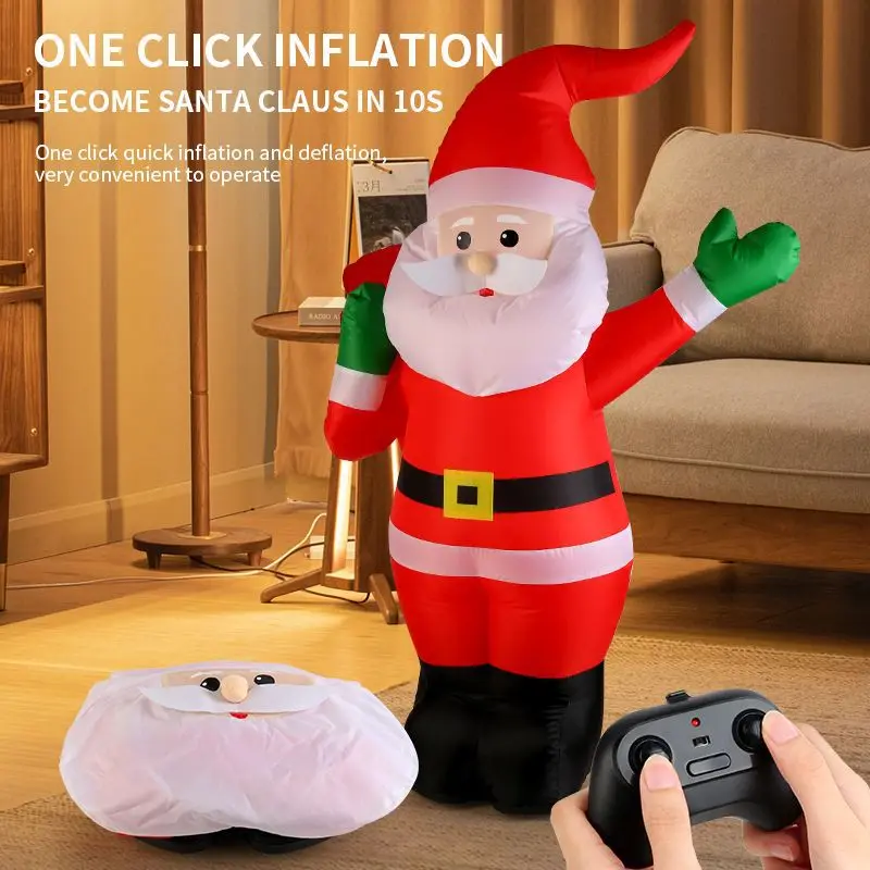 2.4G Remote Control Inflatable Santa Claus Self Standing Electric 360&deg;Rotation Music Toys Kids Christmas Gifts
