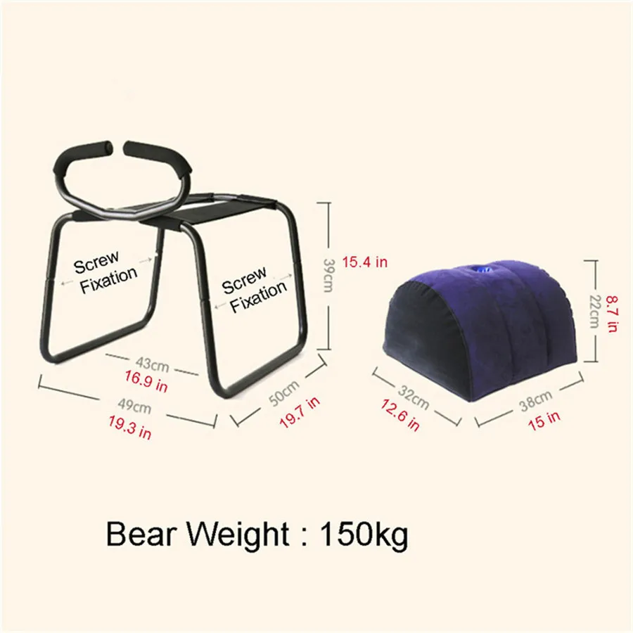 TOUGHAGE Weightless Sex Chair with Inflatable Pillow Cushion Sex Furniture Erotic Chair for Game Bed Bdsm for Couples
