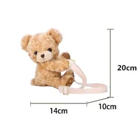 Cute Bear Women Girls Cute Smile Bear Soft Plush Doll Cross-Body Mini Messenger Bag Children Adorable Mini Bear Bags Gifts 4