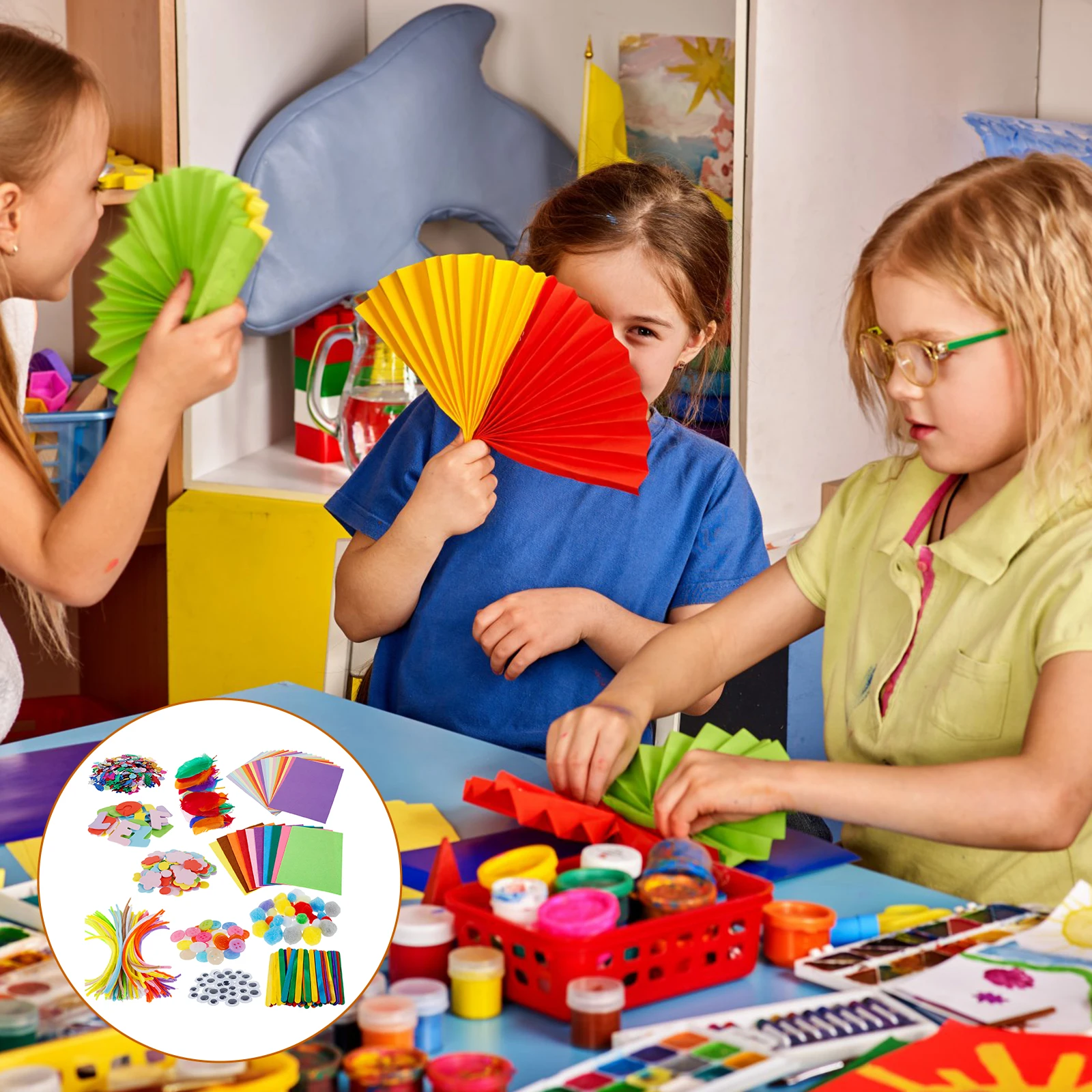 Arts and Crafts Supplies for Kids, Creative Craft Kits for Kids, Crafting Kindergarten Homeschool Supply Set Crafting Supplies
