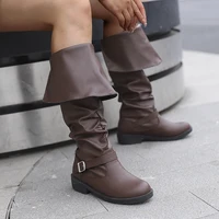 Medieval Leather Boots Jack Sparrow Renaissance Half Haddock Shoes Footwear Larp Pirate Warrior Vintage Jackboot For Adult