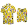 Psychedelic Magic Mushroom Men Sets Printed 3D print Casual Shirt Beach Shorts Oversized 2Pcs set Vacation Hawaiian Man Suits 2