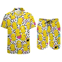 Psychedelic Magic Mushroom Men Sets Printed 3D print Casual Shirt Beach Shorts Oversized 2Pcs set Vacation Hawaiian Man Suits 2