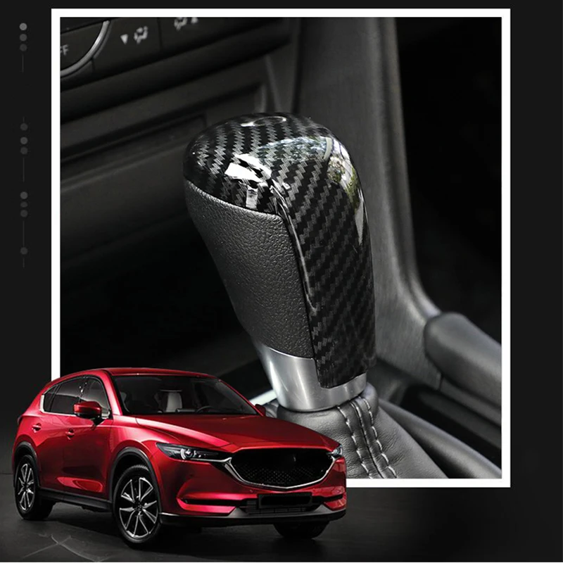 

For Mazda 2 3 6 BM GJ Demio CX3 CX-5 CX5 CX9 Axela 2014-2021 2022 Car Gear Head Shift Knob Handle Cover Trim Sticker Accessories