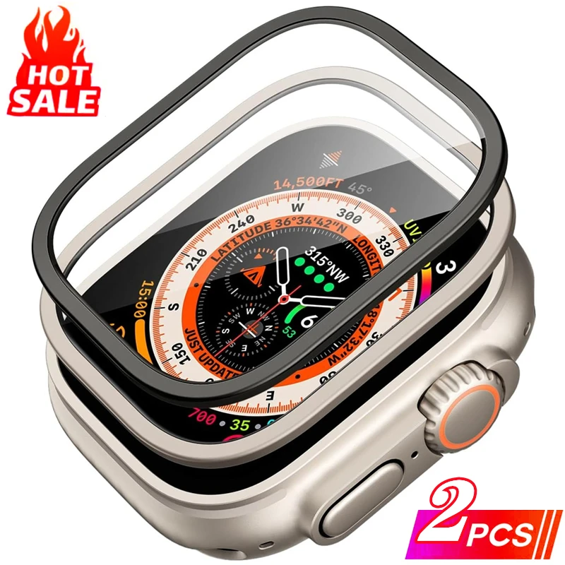 2PCS Premium Aluminum Alloy Case with Tempered Glass Anti-Scratch Screen Protector