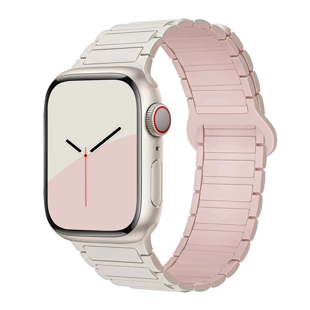 ตัวเลือกสินค้า สายซิลิโคนแม่เหล็ก iWatch 40-49 มม. ปรับได้ ใส่สบาย ทนทาน