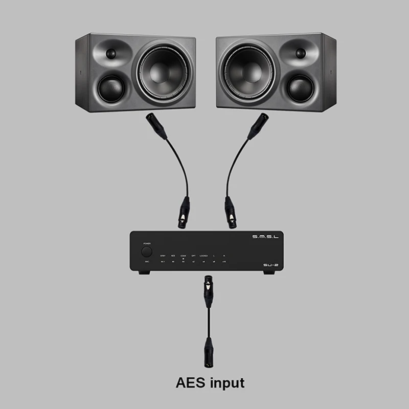 SMSL SU-2 디지털-아날로그 변환기(DAC) ES9039Q2M AES/EBU 입력 XLR 출력 고해상도 오디오용 디코더