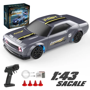 1/43 RC Auto 4x4 2.4G Telecomando Racing Drift Vehicle 15 km/h Ad Alta Velocità Fuoristrada RTR con 7 Luci LED a Colori Giocattoli Regalo per Bambini