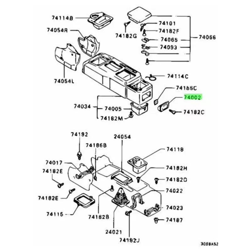 AU05 -Pajero Montero Shogun MK2 V31 V32 V33 1992-2098 리어 콘솔 재떨이 재떨이 자동차 MB774536