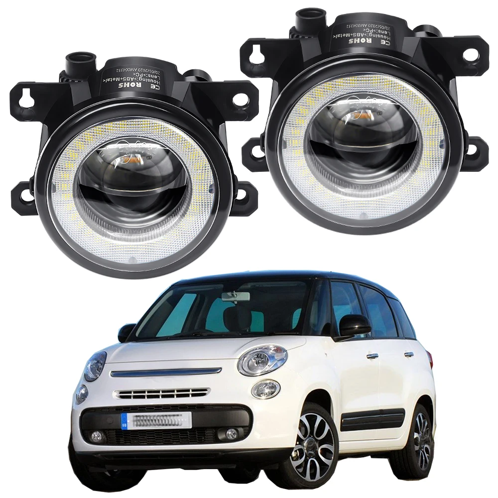 2 Pieces Car Fog Light Assembly For Fiat 500L 2012 2017 30W LED Lens