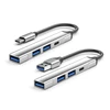 4 Ports Aluminum Alloy USB Hub with 2USB2.0 1USB3.0 TypeC Adapter Supports Type C and USB Devices 1