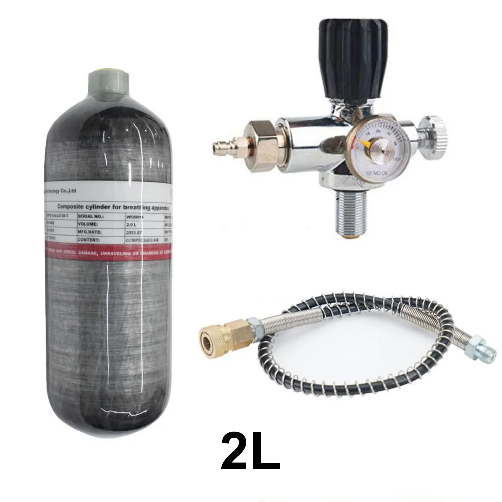 TUXING 4500Psi 2L Carbon Fiber Cylinder High Pressure Tank Scuba Diving Tank wit