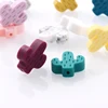 10Pcs/Lot Cartoon Little Cactus Silicone Beads Baby Rodent Teether Nursing Pacifier Clip Chain Necklace Accessories BPA Free 2
