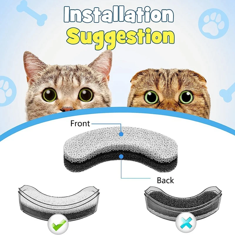 Cat Water Fountain Filter, 16 Pack Pet Fountain Filter Accessories Compatible With WF050 Pet Water