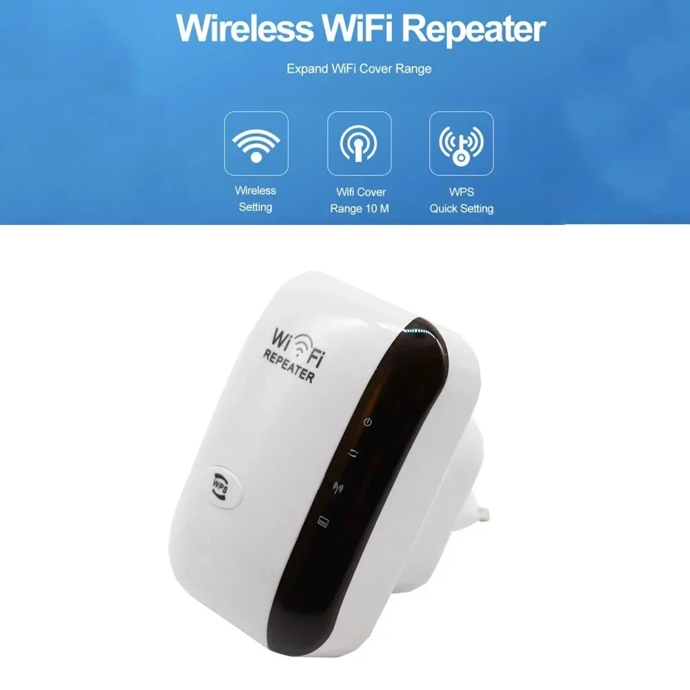 300M WIFI Repeater 802.11N 2.4GHz Wireless Signal Booster Smart Power Extender Office Home Easy Setting