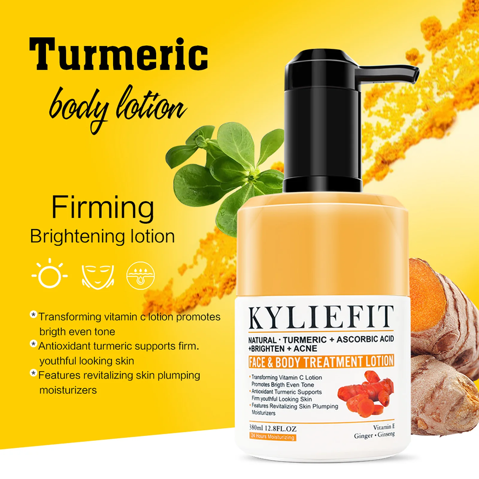 Organic Turmeric Skin Care Kit, Brighten, Clean, Remove Darkness, Spots, Acne, Lighten, Hydration, Exfoliate, Even Skin Tone