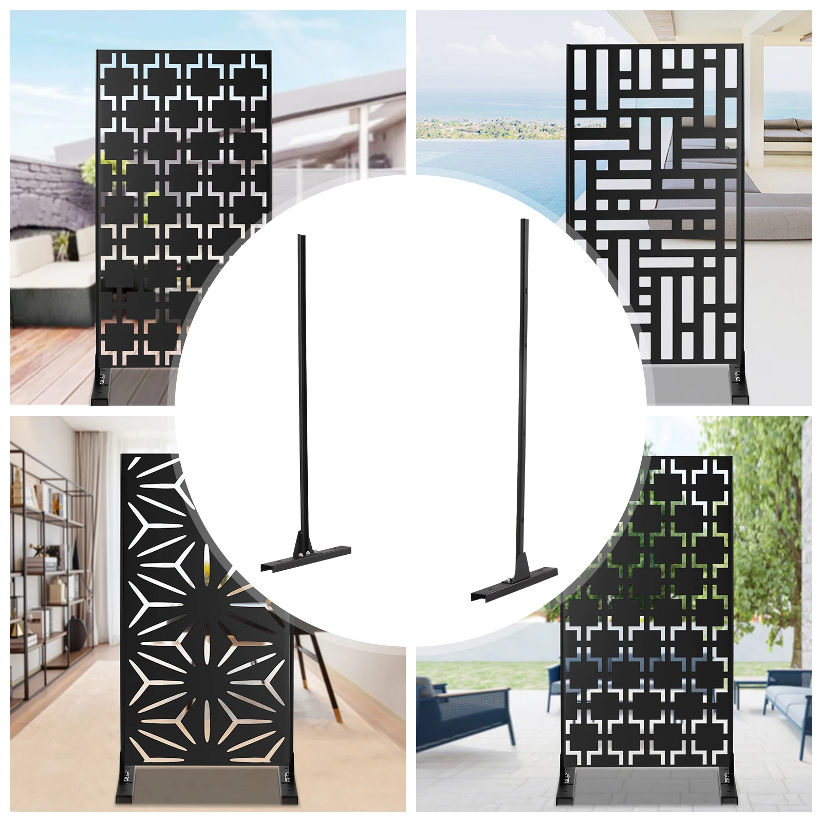 Decorative Outdoor Privacy Screen Panels Stand Metal Privacy Screen Decorative Patio Metal Fence for Outdoor Indoor Decor