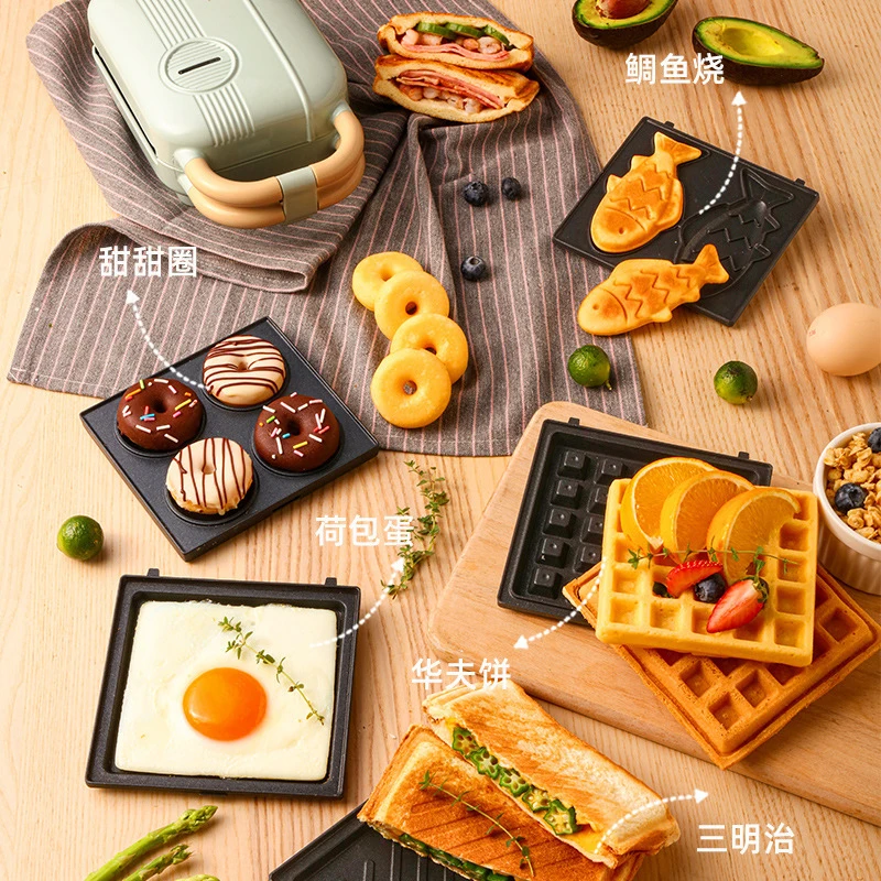 Sandwichera 3 en 1 Tostadora eléctrica Waffle Maker Desayuno Pancake Donut  Egg Waffle Fish Cake Horno eléctrico - AliExpress