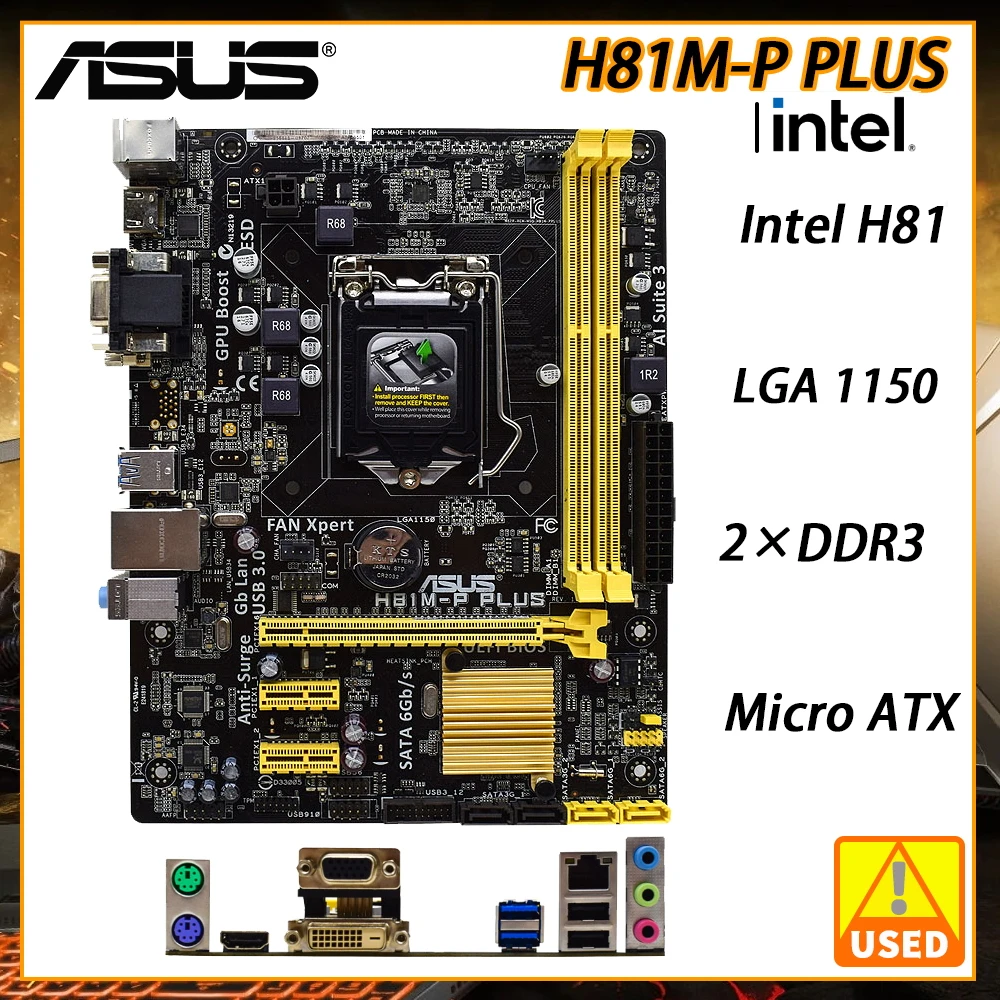 H81 Lga 1150 Motherboard Socket Lga1150 Micro Atx Asus H81m Cs Intel