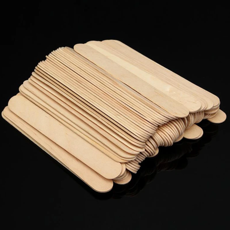 50Pcs Wooden Disposable Cosmetic Makeup Spatula Mask Spoon Facial Mask