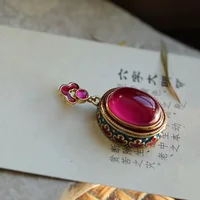 Pendentif nuages de bon augure en émail Vintage, cornaline naturelle, colliers ovales rouges, luxe léger et exquis, chaîne de clavicule, bijoux 2