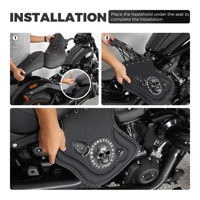 Exhaust Heat Shield Universal PU Leather Motorcycle Heat Shield