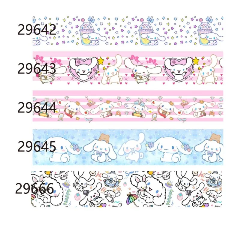 

5Yards Sanrio Cartoon Cinnamoroll Printed Grosgrain Ribbon for Hairbows DIY Gifts Sewing Accessories Crafts Materials