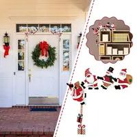 2026 New Wooden Santa Door Corner Decor Snowman Reindeer Pendant Christmas Cartoon Door Frame Decor Party Christmas Ornament 2