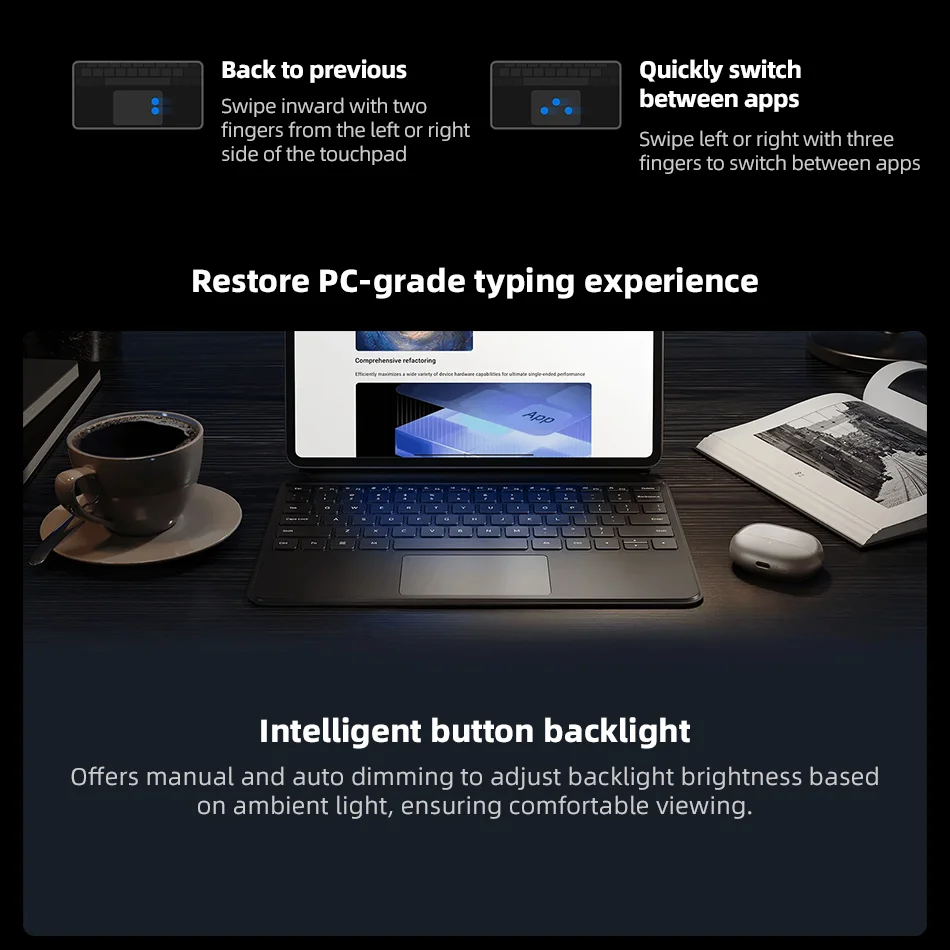Original Xiaomi Pad 6S Pro 12.4'' Touchpad Keyboard Intelligent Button Backlight Magnetic Shell MI Pad Tablet Smart Assistant tablet keyboard tablet keyboard case