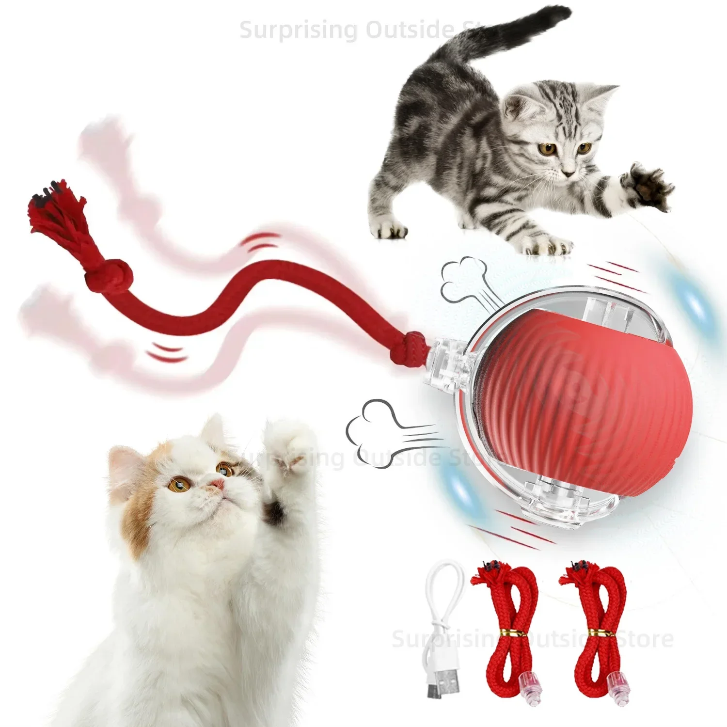 Interactive Cat Toy Ball Auto Electric Rolling Ball Toys With