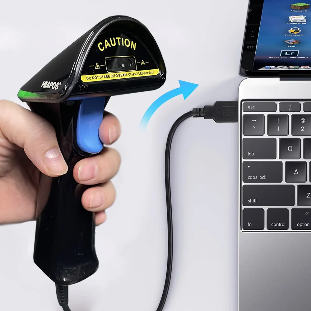 2D Wired QR Barcode Scanner Handheld USB Bar Codes Reader Data Matrix CMOS Image Automatic Scanner