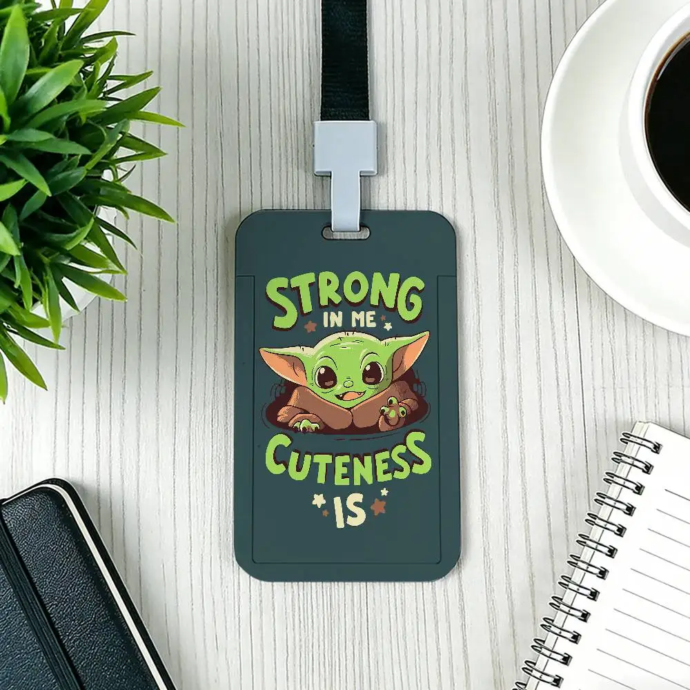 Cartoon Star Wars Yoda Kartenhalter Mitarbeiterausweis-Hülle Lanyard Arbeitsausweis-Halter Namensschild-Kartenetui – Detail 7