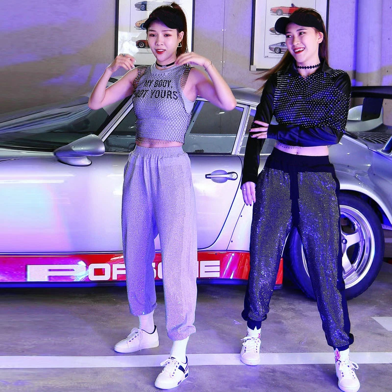 

Свободные брюки для взрослых с леопардовым принтом, брюки для танцев в стиле хип-хоп, женская одежда для уличных танцев, одежда для джазовых представлений, одежда для Rave DT1749