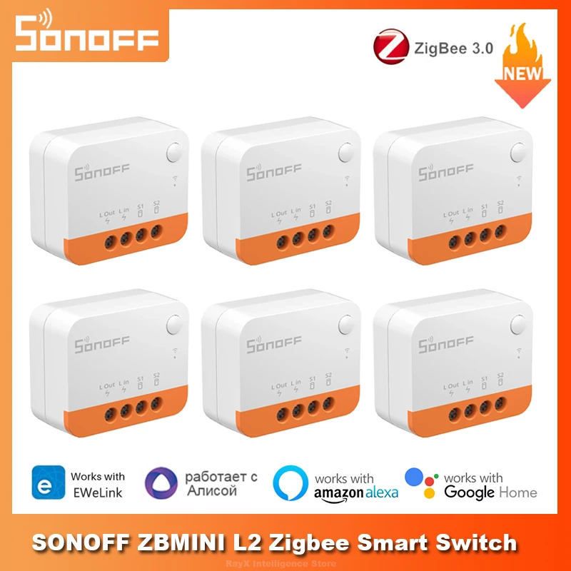 SONOFF ZBMINIL2 Smart Switch No Neutral Wire Required Smart Home 2 Way Wireless Control Work with eWeLink Alexa Google Home ZHA