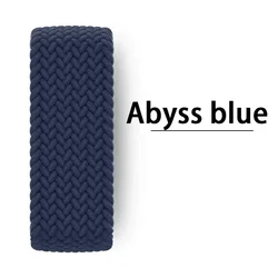 Braided Nylon Solo Loop Watch Strap Bracelet - 38 40 41mm - S (Deep blue)