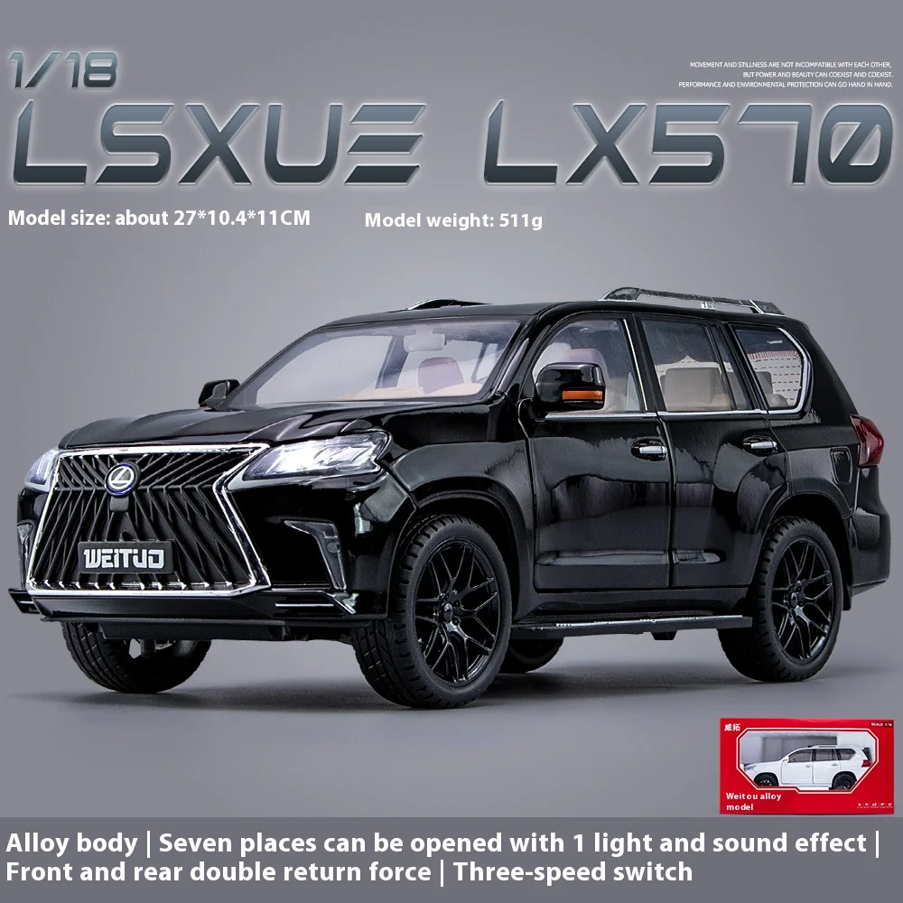 Large 1:18 Lexus LX570 Off-road SUV Metal Alloy Diecast Car Model