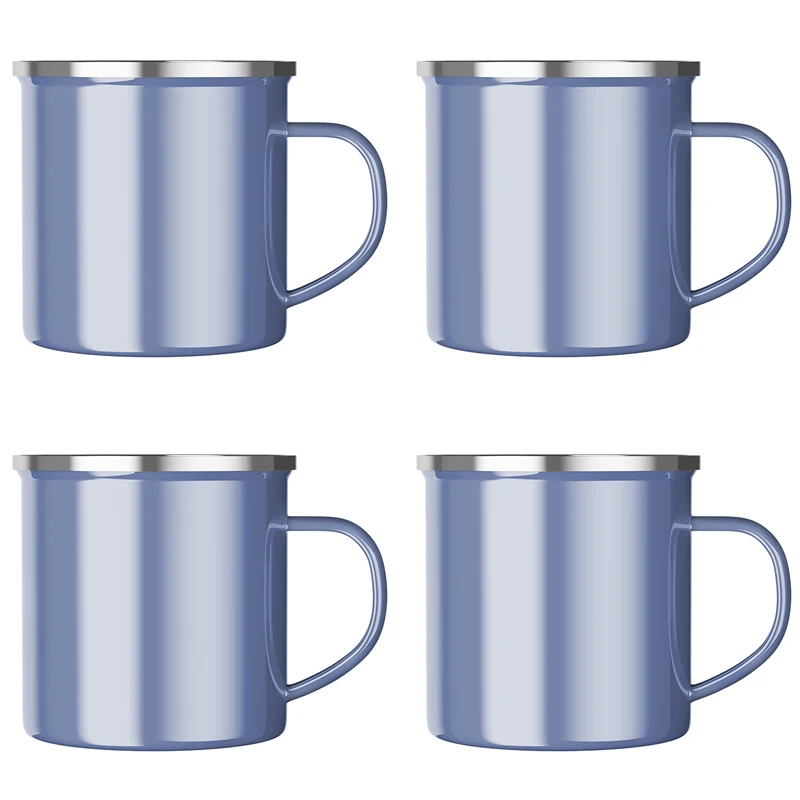 1/4/6 Pcs Enamel Camping Mugs Set,380ml Coffee Camp  Small Enamel Tea Cups for Indoor and Outdoor Activities,Easy to Clean 