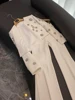Luxury Fine Workmanship Beads Rhinestone Lady Suit Short Length Coat Slit Wide Leg Pants Women 2Pcs White 4