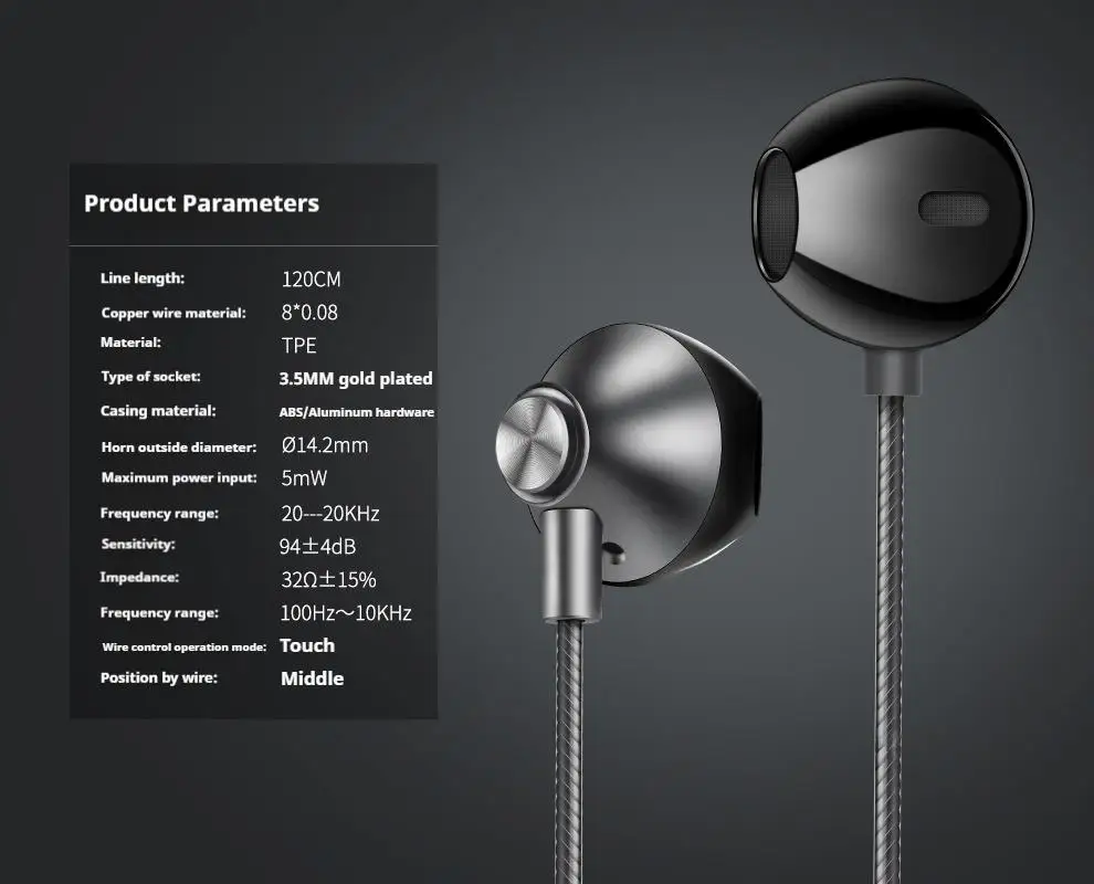 #Type C&3.5mm Wired Earphones In-Ear Headphones 9D Hifi Stereo Headset Noise Reduction Gamer Earbuds Handfree in mic for Samsung 5