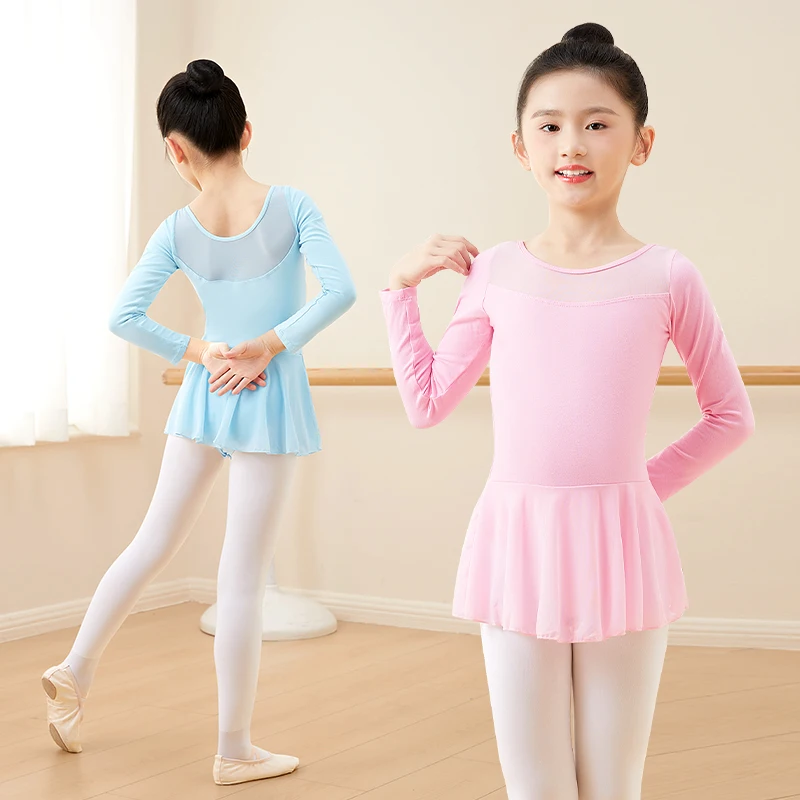 Girls Long Sleeve Ballet Leotard Cotton Dance Leotard Dress for Kids Ballet Dress Dance Wear Ballerina Outfits for Performance ballet leotard dance leotard ballet dress