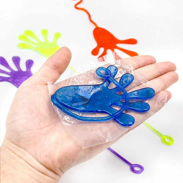 10Pcs Elastically stretchable sticky palm Climbing Tricky toys Kids Sticky Toys Funny Jokes Trick Toys Party детские игрушки 2