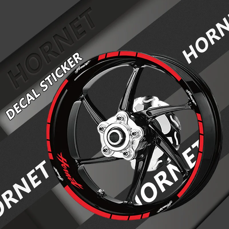 Motorcycle Wheel Reflective Stickers For Honda Hornet 600 900 CB750 CB600F CB 750 600F HORNET Waterproof Front Rear Rim Decals motorcycle accessories engine aluminum cooling coolant radiator for honda cb600f hornet 1998 2006 19010 mbz 611